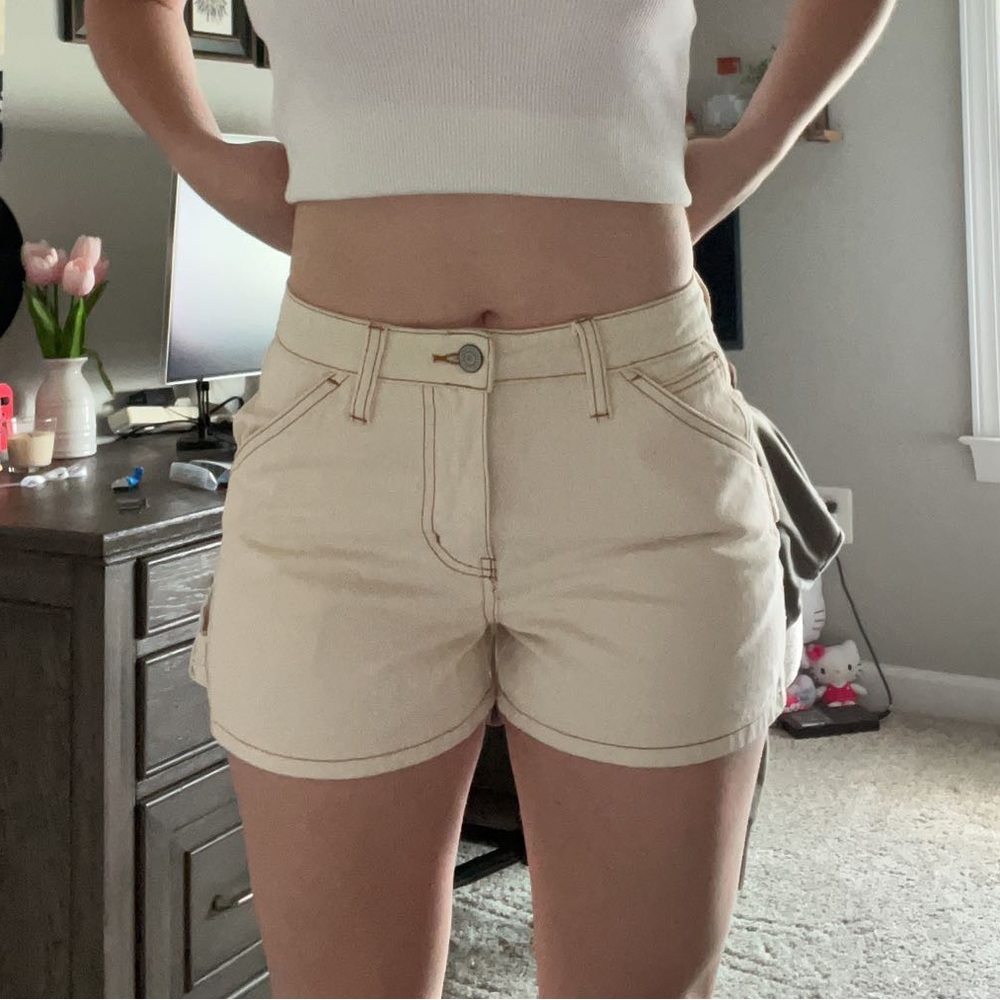 dickies cream carpenter shorts